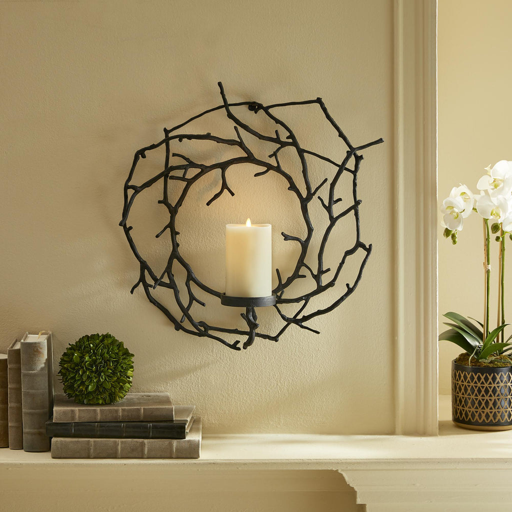 Napa Black Branch Wall Candleholder