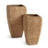 Napa Natural Seagrass Tall Square Planters, Set Of 2