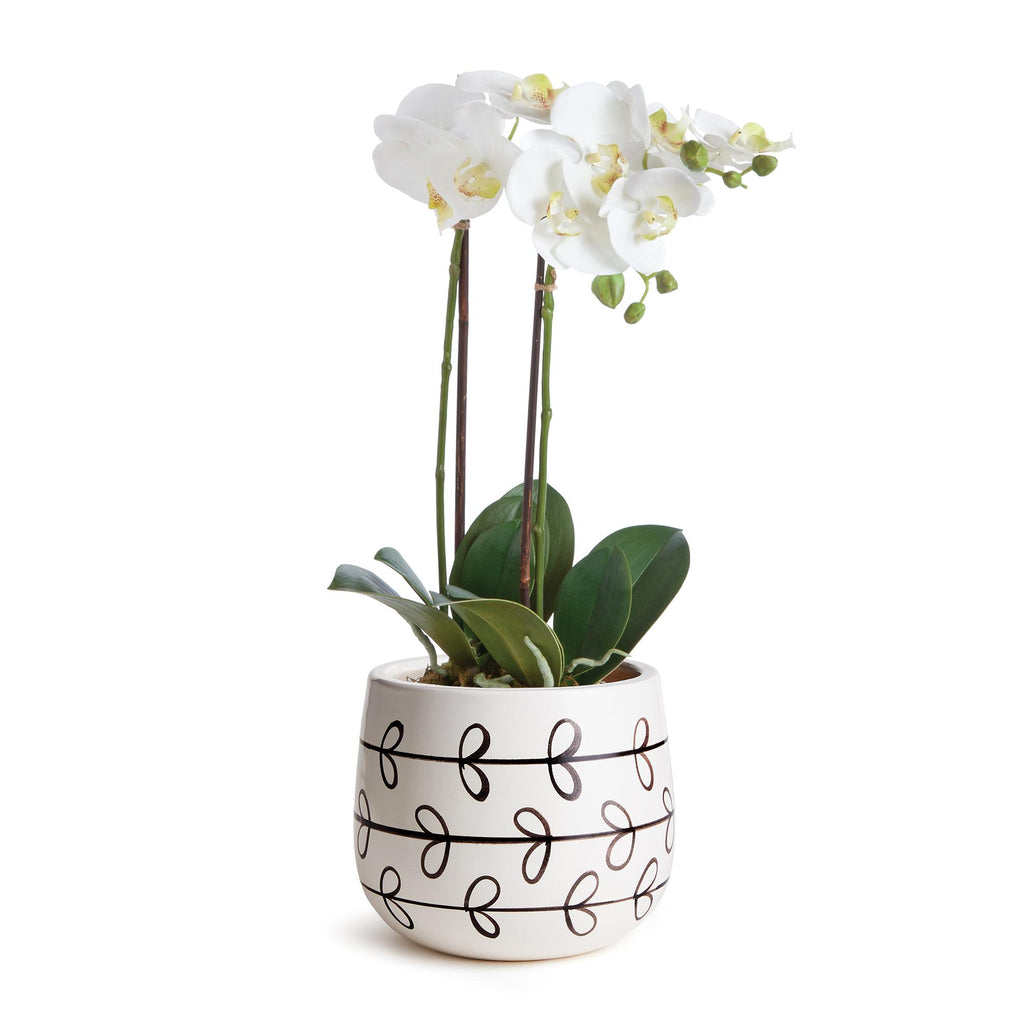 Napa White/Black Millie Hand-Painted Pot Small