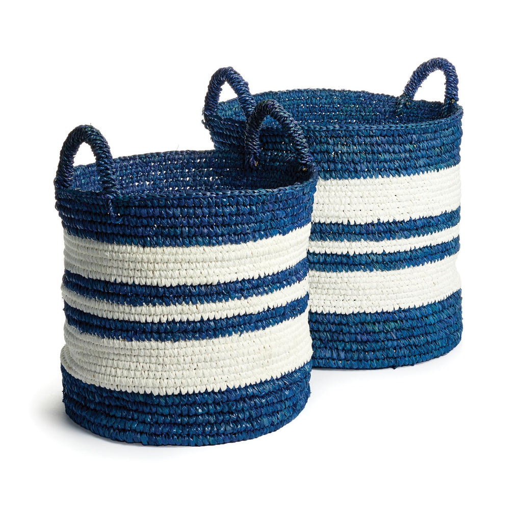 Napa Marina Blue/Flag White Barclay Butera Totes Adore Market Totes, Set Of 2