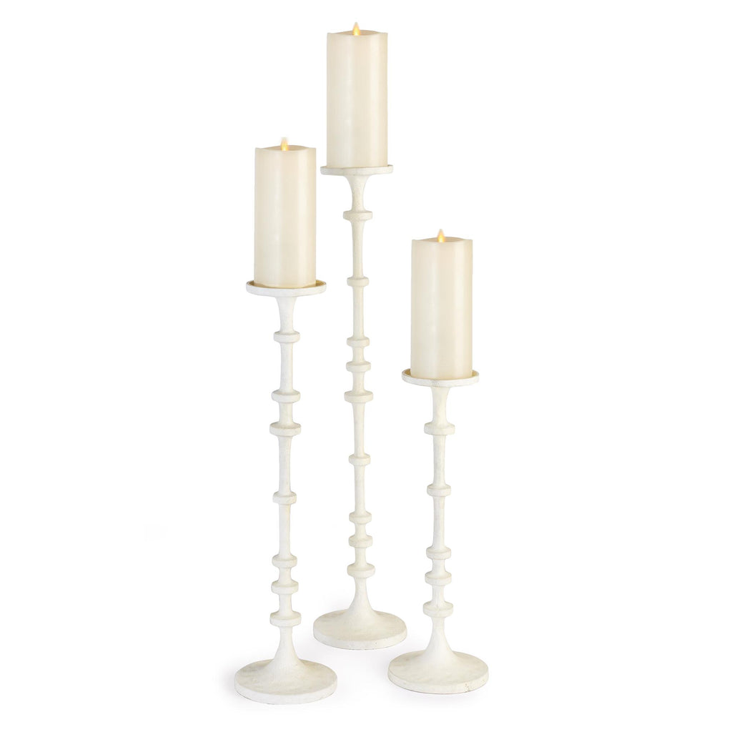 Napa White Abacus Candle Stands, Set Of 3