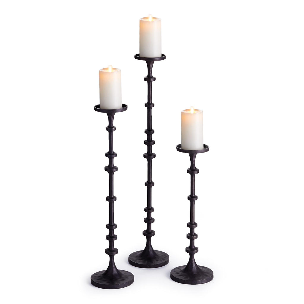 Napa Black/Bronze Abacus Candle Stands, Set Of 3