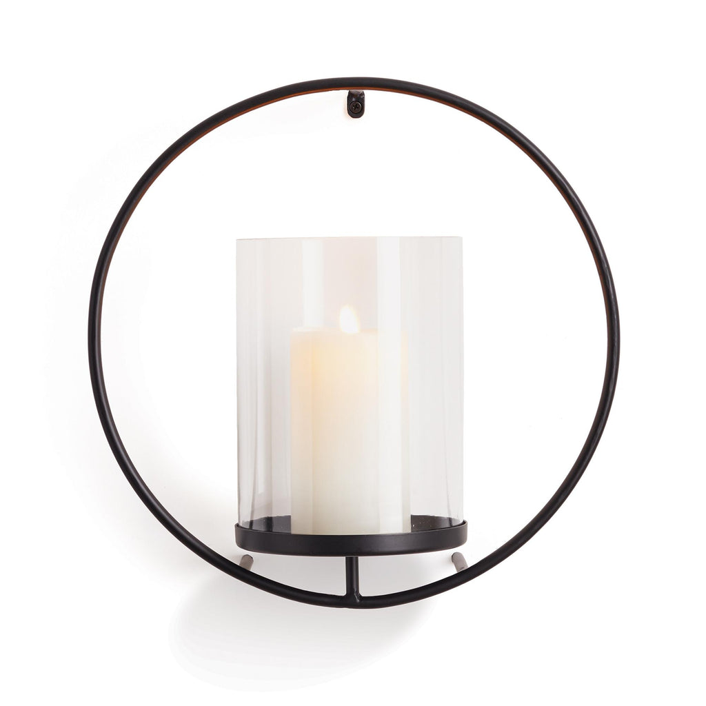 Napa Black/Clear Grafton Round Wall Candleholder