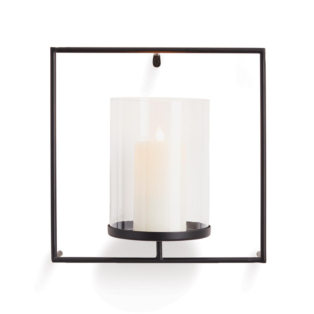 Napa Black/Clear Grafton Square Wall Candleholder