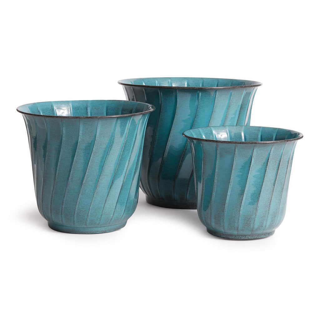 Napa Teal Leilani Pots, Set Of 3