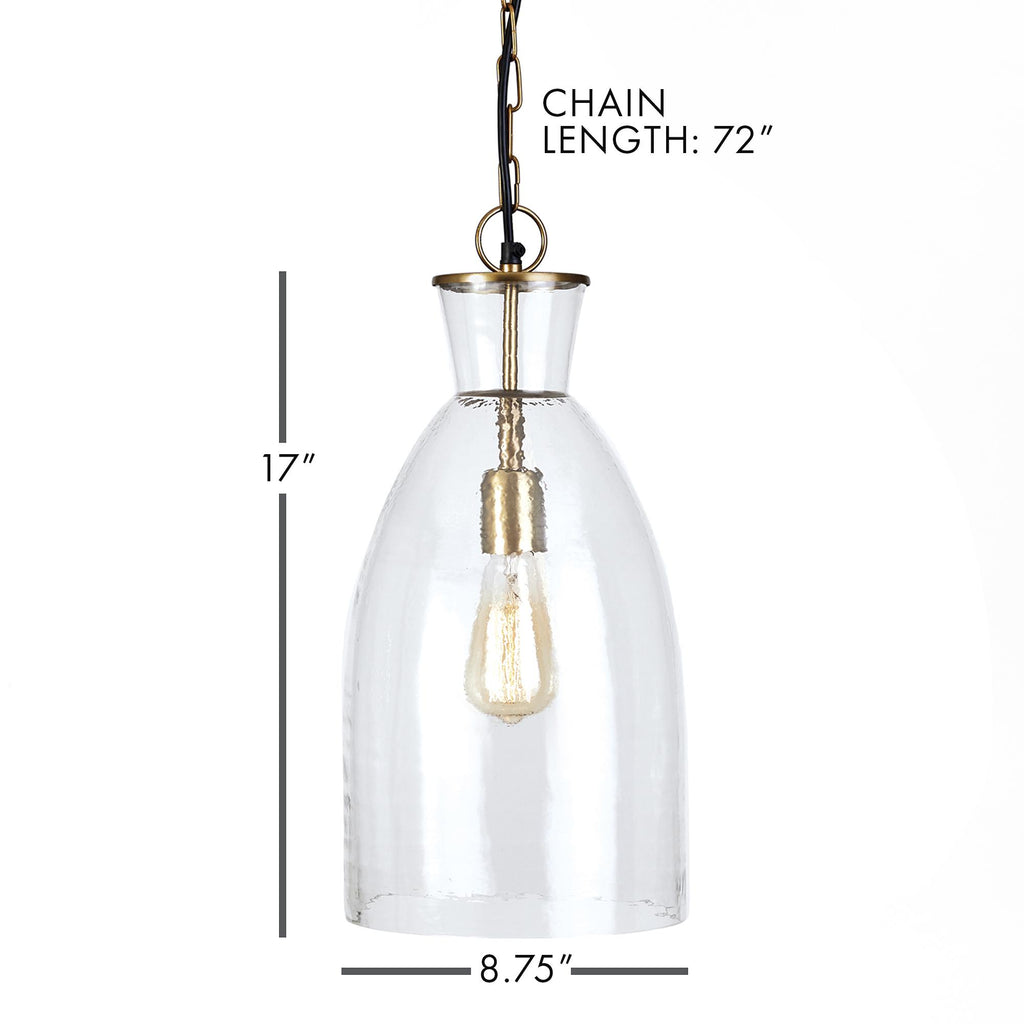 Napa Clear/Brass Belle Pendant Large