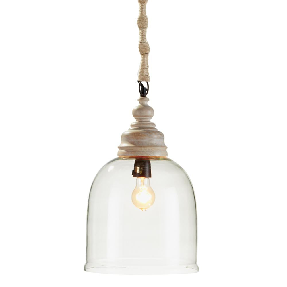 Napa Whitewash Vintner'S Cloche Pendant 17"