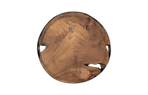 Phillips Collection Teak Wood Bowl Wall Art Metallurgy Edge XL Accent