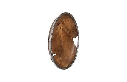 Phillips Collection Teak Wood Bowl Wall Art Metallurgy Edge XL Accent