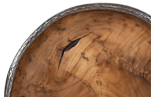 Phillips Collection Teak Wood Bowl Wall Art Metallurgy Edge XL Accent