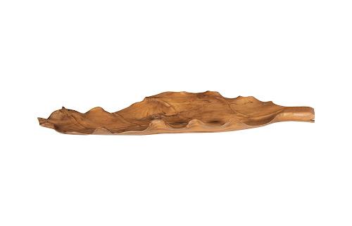 Phillips Collection Leaf Teak Wood  Natural Finish Bowl