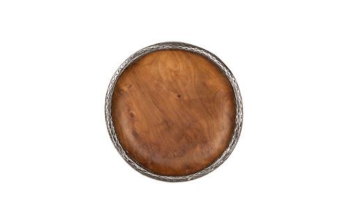 Phillips Collection Teak Wood Bowl Wall Art Metallurgy Edge MD Accent