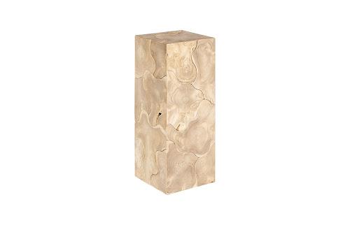 Phillips Collection Teak Slice Pedestal Square Bleached  MD Accent