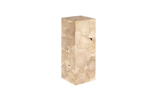 Phillips Collection Teak Slice Pedestal Square Bleached  MD Accent