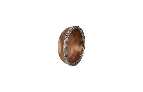 Phillips Collection Teak Wood Bowl Wall Art Metallurgy Edge XS Accent