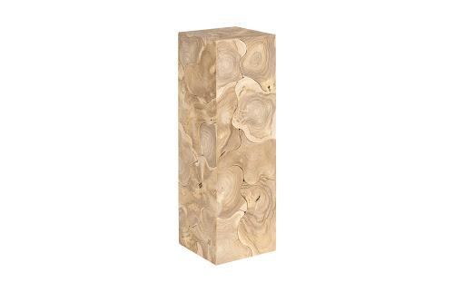 Phillips Collection Teak Slice Pedestal Square Bleached   LG Accent