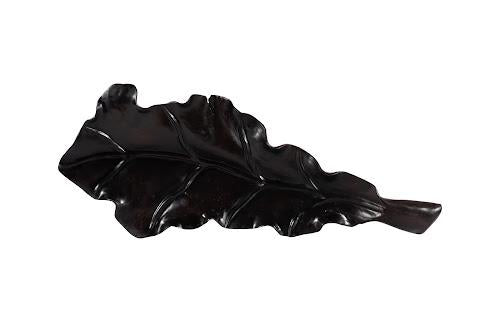 Phillips Collection Leaf , Teak Wood,  Black Finish Black Bowl