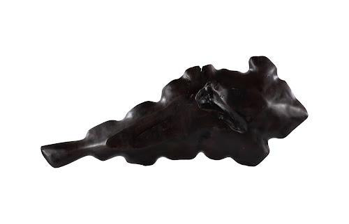 Phillips Collection Leaf , Teak Wood,  Black Finish Black Bowl