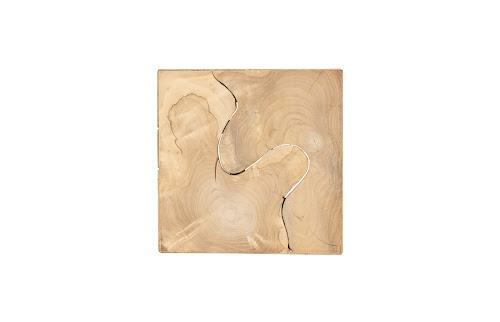 Phillips Collection Teak Slice Pedestal Square Bleached  SM Accent