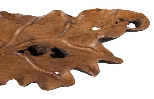 Phillips Collection Leaf , Teak Wood, Black & Natural , Finish Black Bowl