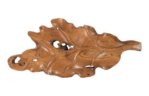 Phillips Collection Leaf , Teak Wood, Black & Natural , Finish Black Bowl