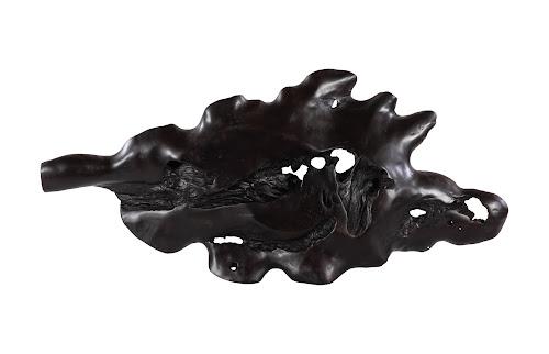 Phillips Collection Leaf , Teak Wood, Black & Natural , Finish Black Bowl