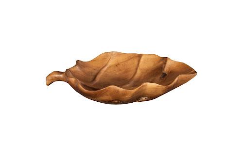 Phillips Collection Leaf Teak Wood Natural Bowl