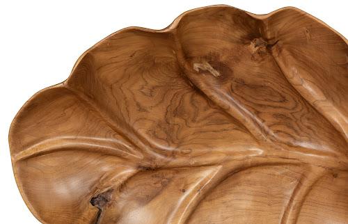 Phillips Collection Leaf Teak Wood Natural Bowl