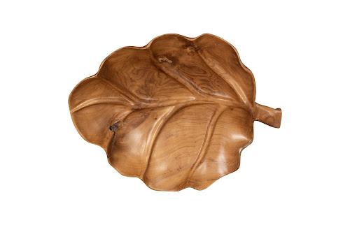 Phillips Collection Leaf Teak Wood Natural Bowl