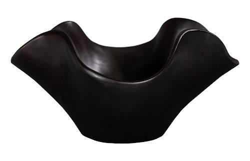 Phillips Collection Teak Wood Black Bowl