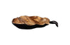 Phillips Collection Leaf , Teak Wood, Black & Natural Brown Bowl