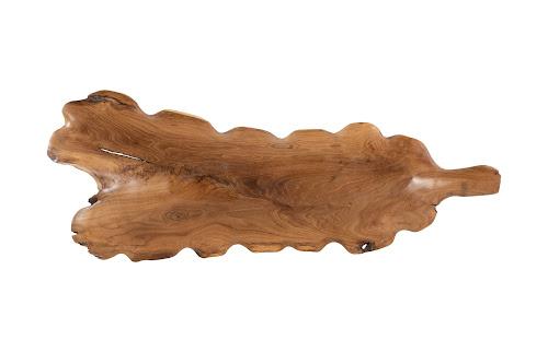 Phillips Collection Leaf , Teak Wood, Natural & Black, Finish Black Bowl