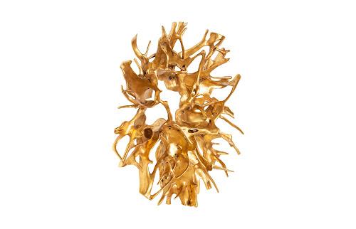 Phillips Collection Cast Root Wall Decor Gold Leaf Accent