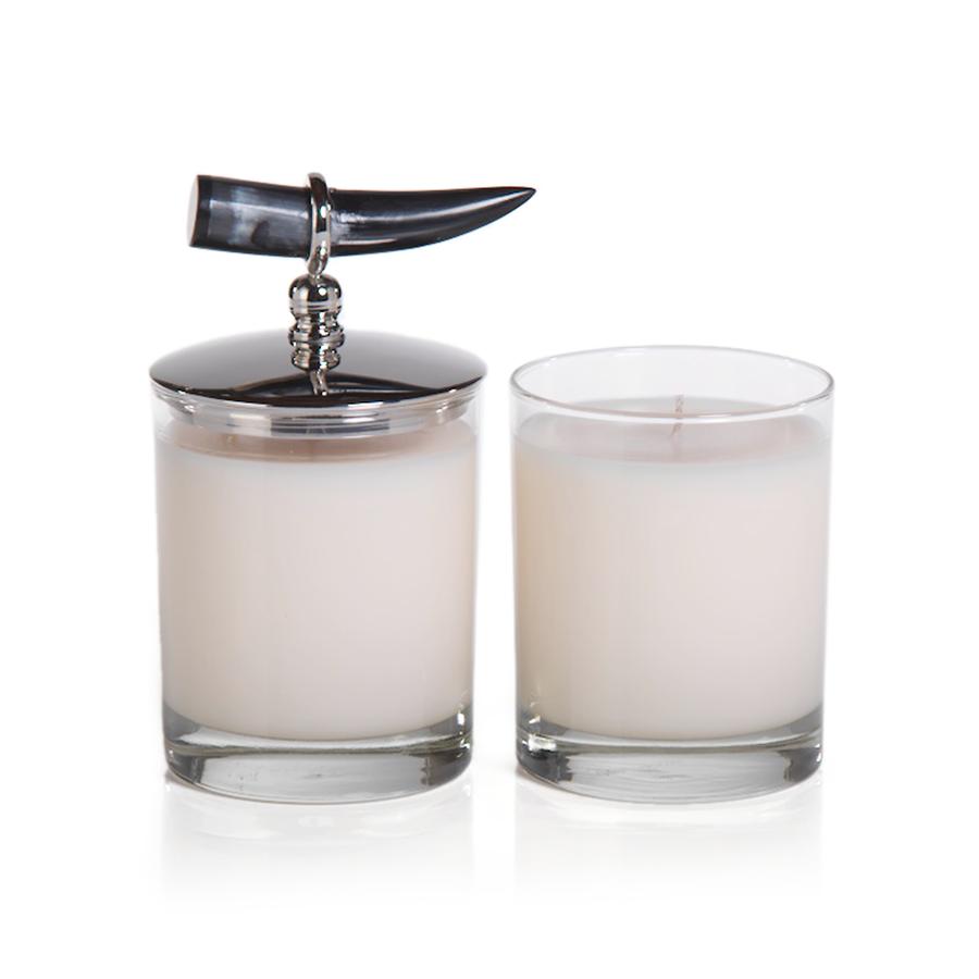 Zodax Casablanca Horn Scented Candle Jars, Set of 2