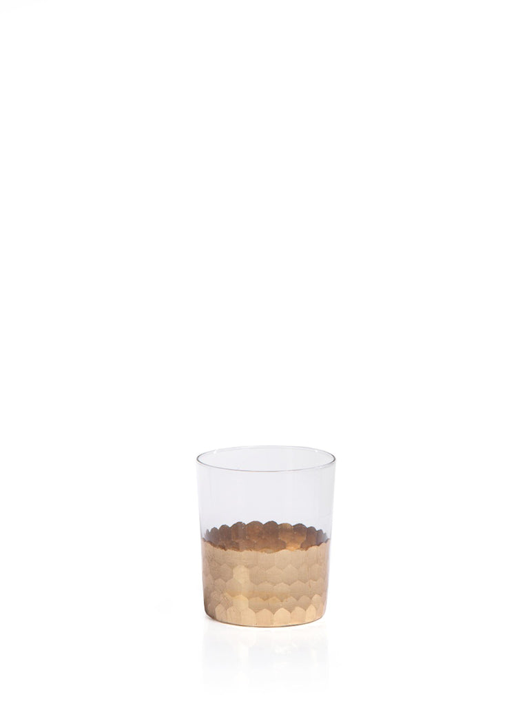 Zodax Vitorrio Gold Glass Tumbler, Set of 6