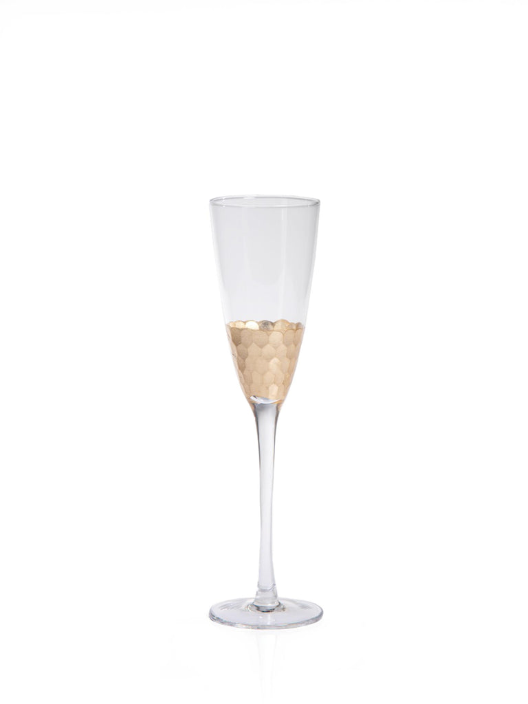 Zodax Vitorrio Gold Champagne Flutes, Set of 4