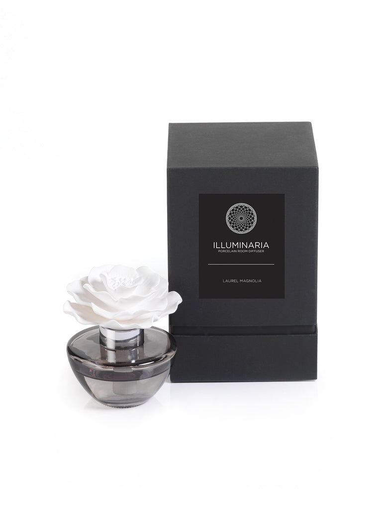 Zodax Illuminaria Porcelain Diffuser, Laurel Magnolia Fragrance