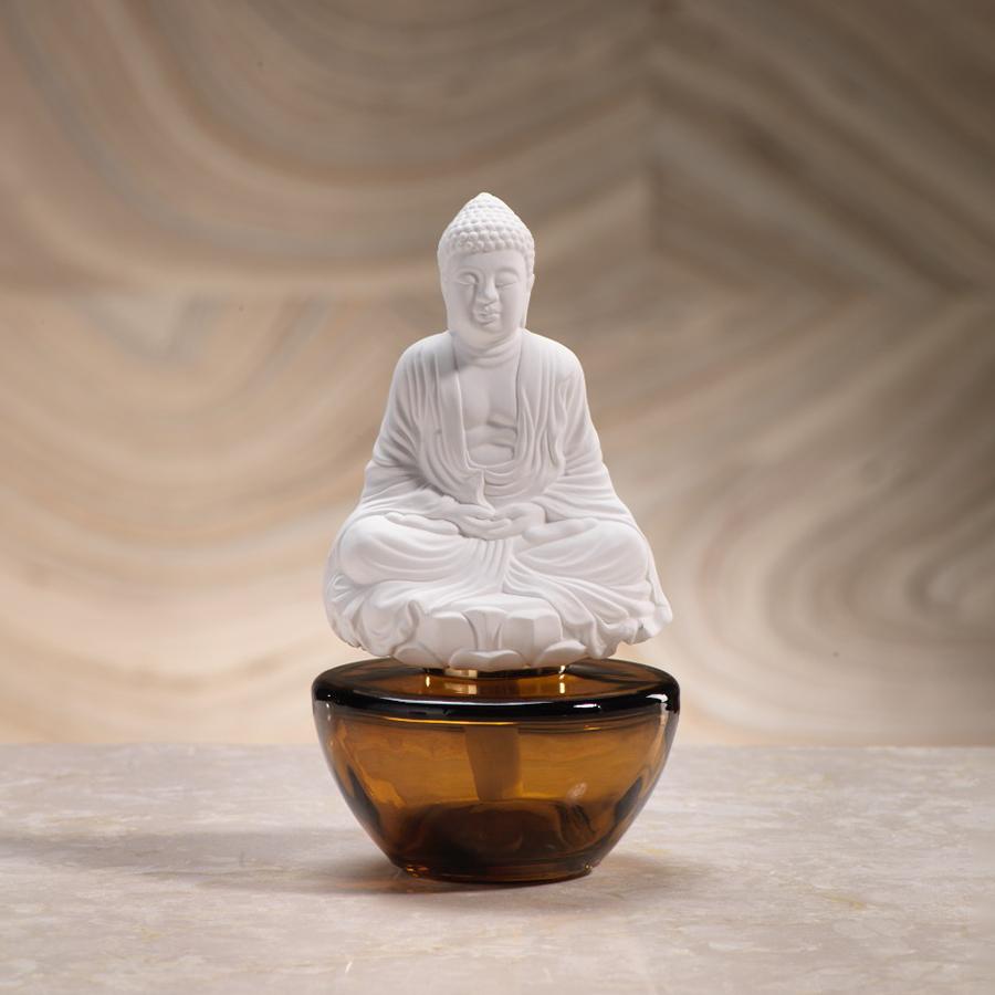 Zodax Mantra Buddha Porcelain Diffuser, Peppered Smoke