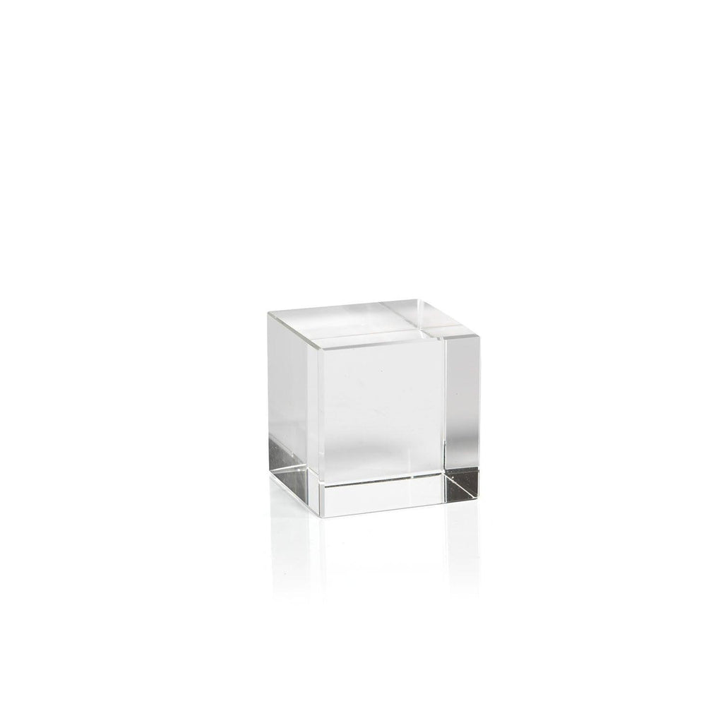 Zodax 3.5-Inch Jacy Crystal Glass Straight Cube- Set of 2