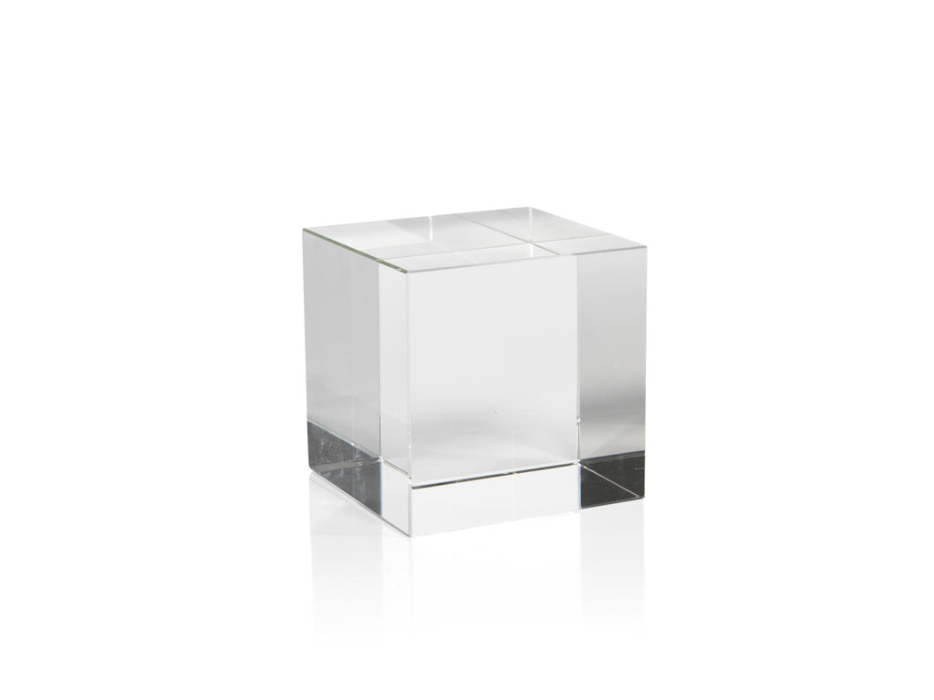 Zodax 4.5-Inch Jacy Crystal Glass Straight Cube