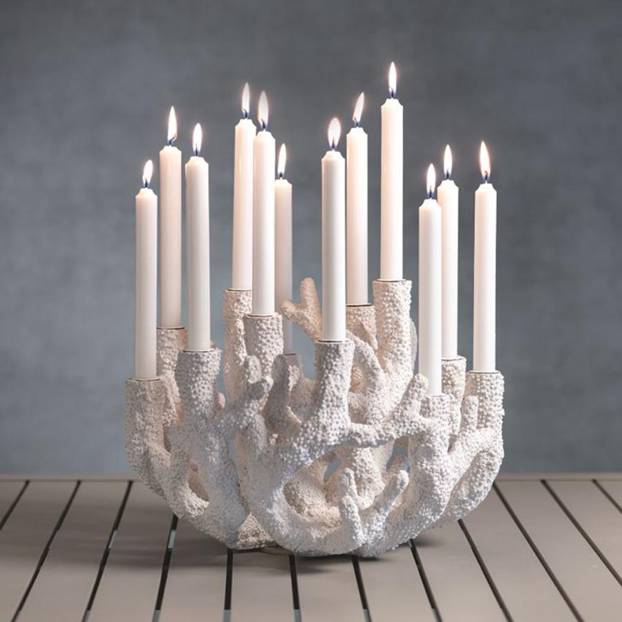 Zodax 12-Tier Cayo Coral Polyresin Taper Candle Holder