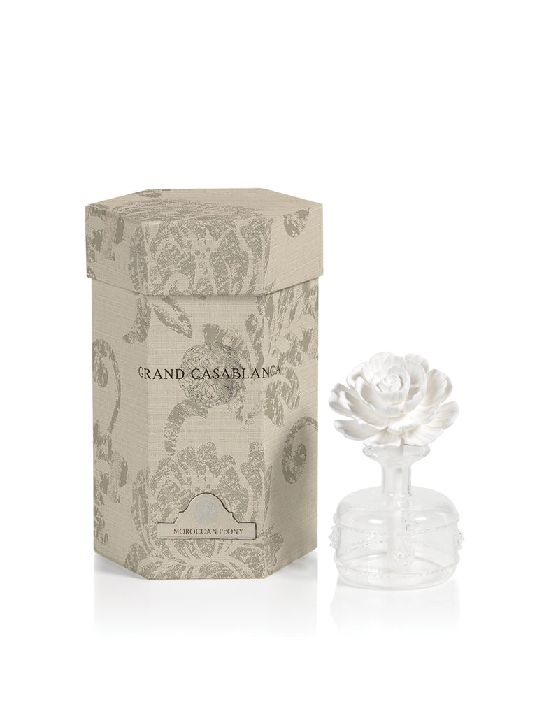 Zodax Mini Grand Casablanca Porcelain Diffuser, Moroccan Peony