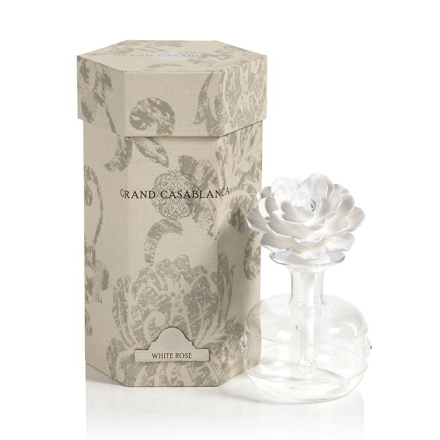 Zodax Grand Casablanca Porcelain Diffuser, White Rose