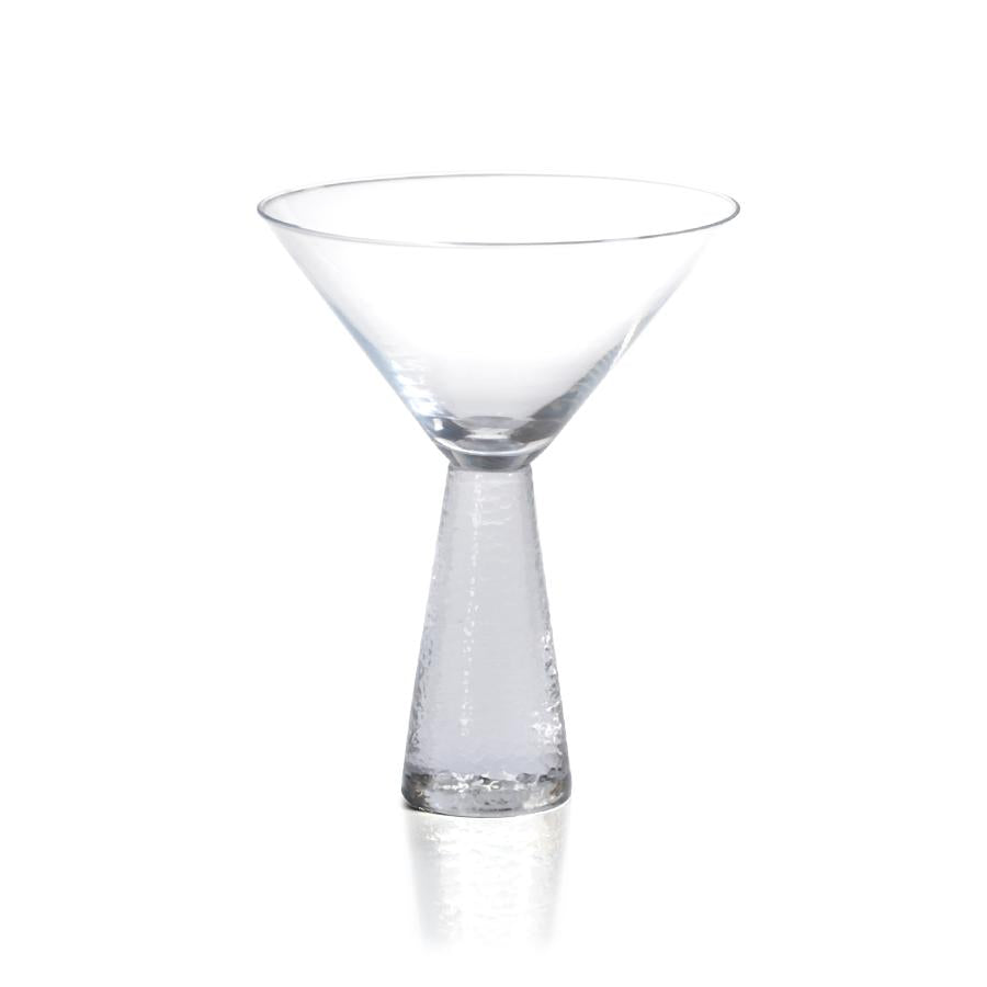 Zodax Livogno Martini Glasses on Hammered Stem, Set of 4