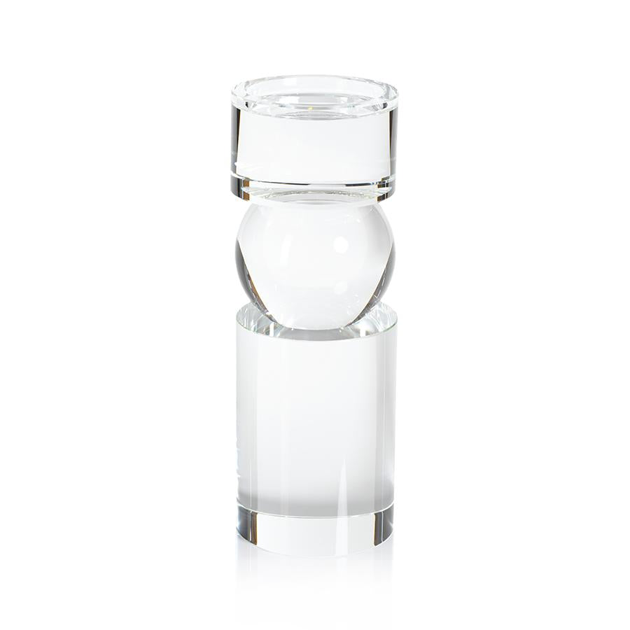 Zodax Renata 11-Inch Tall Clear Crystal Pillar Candle Holder