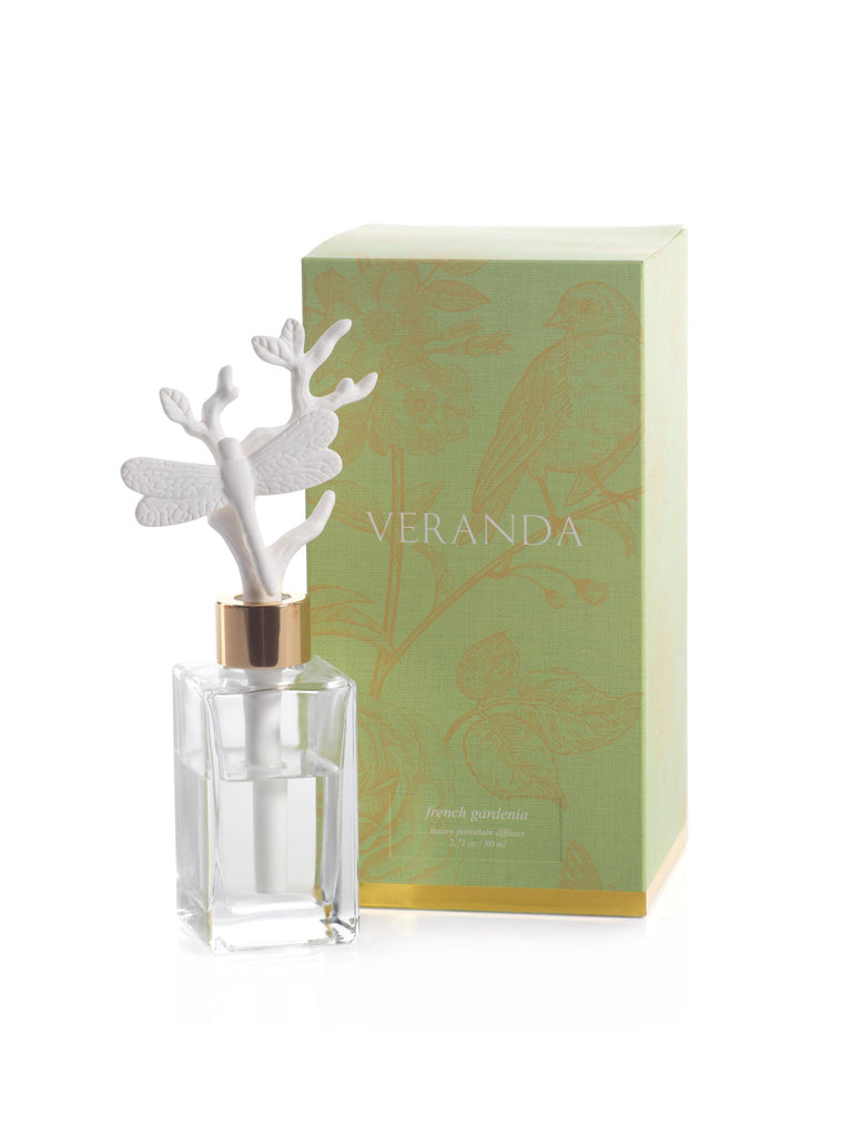 Zodax Veranda French Gardenia Porcelain Diffuser, Dragonfly