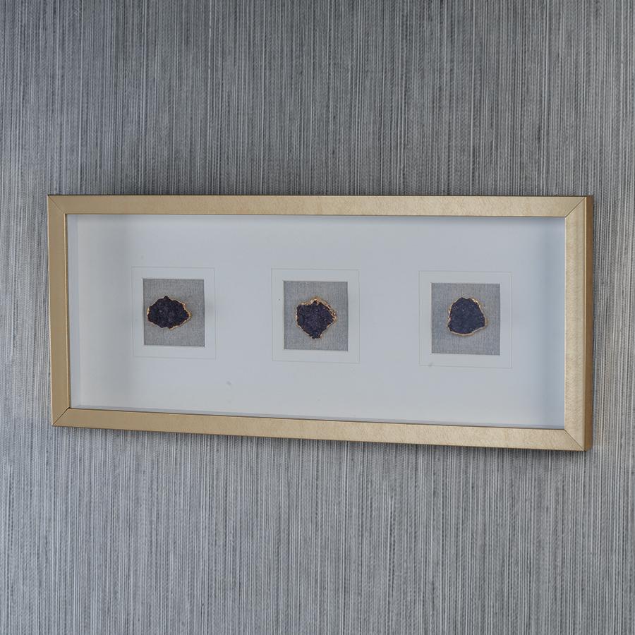 Zodax Gold Framed Amethyst Crystal Wall Decor