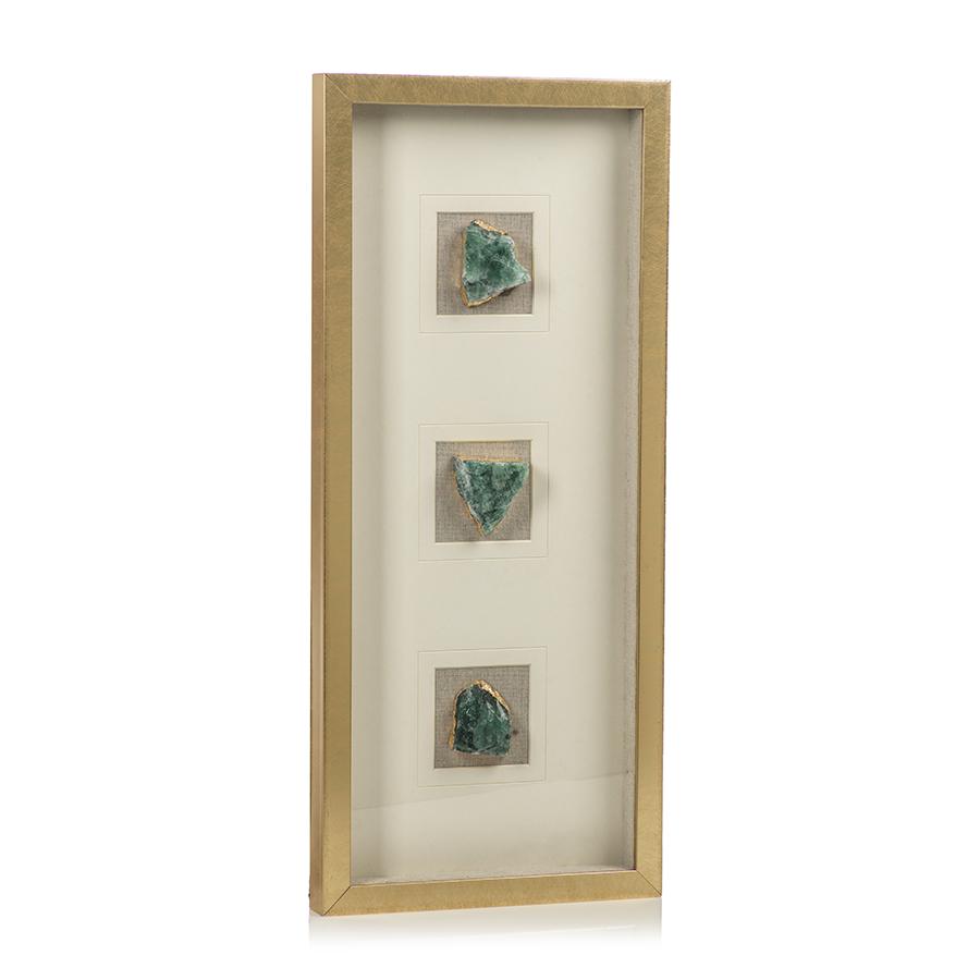 Zodax Gold Framed 3-Pc Emerald Crystal Wall Decor