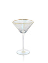 Zodax Luster Kampari Triangular Martini Glasses With Gold Rim, Set Of 4