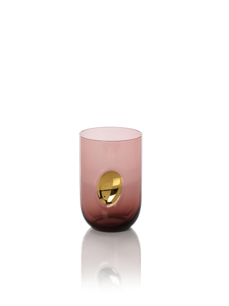 Zodax Plum Ambrosi Tumblers with Gold Accent, Set of 4